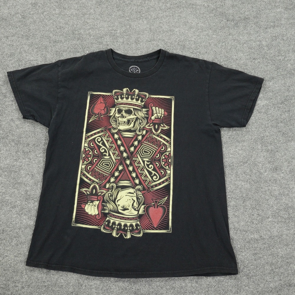 DOM Shirt Mens Large Black‎ King of Spades Skull Graphic Tee Poker Gothic